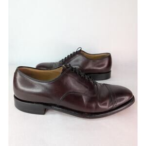 Johnston & Murphy 24-8564 Cap Toe Oxfords Mens Size 9 C/A Dark Brown Leather EUC